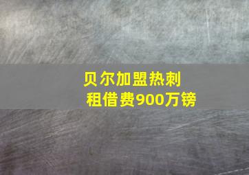 贝尔加盟热刺 租借费900万镑